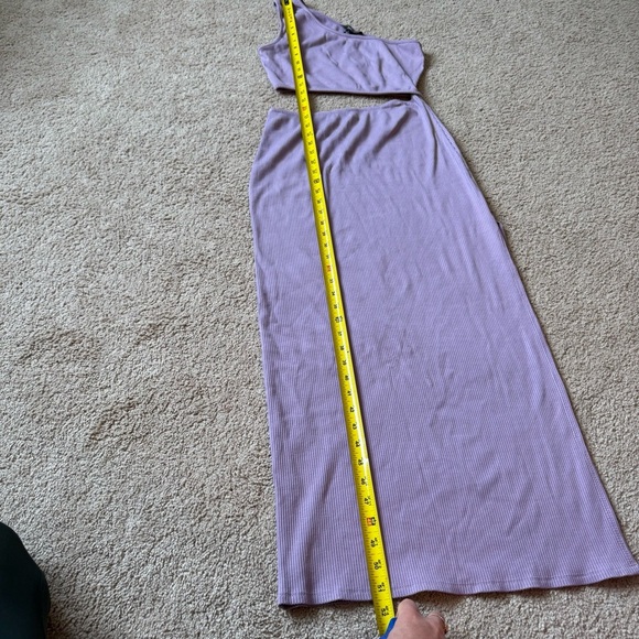 Lulu's Lavender One-shoulder Ribbed Dress L - Picture 5 of 10
